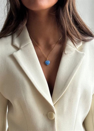 French grande heart pendant Blue Pico 